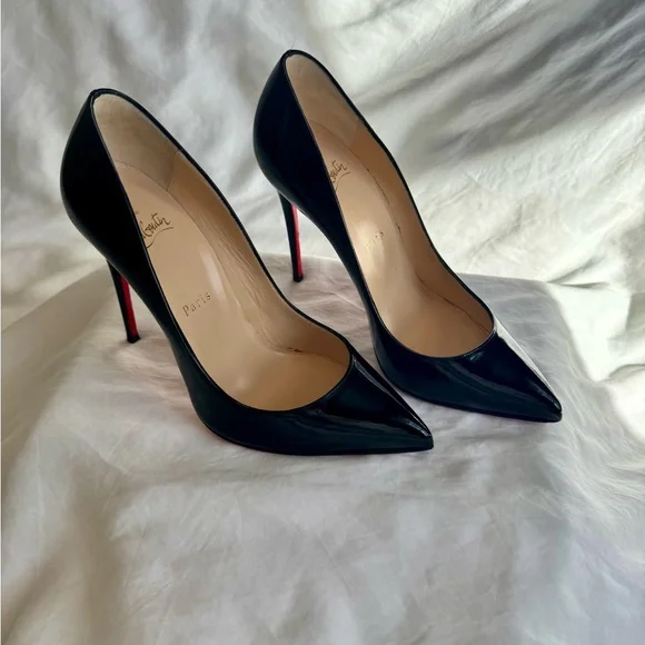 Christian Louboutin Pigalle 100mm Black Patent Pumps US 7 Worn Once - Picture 8 of 9